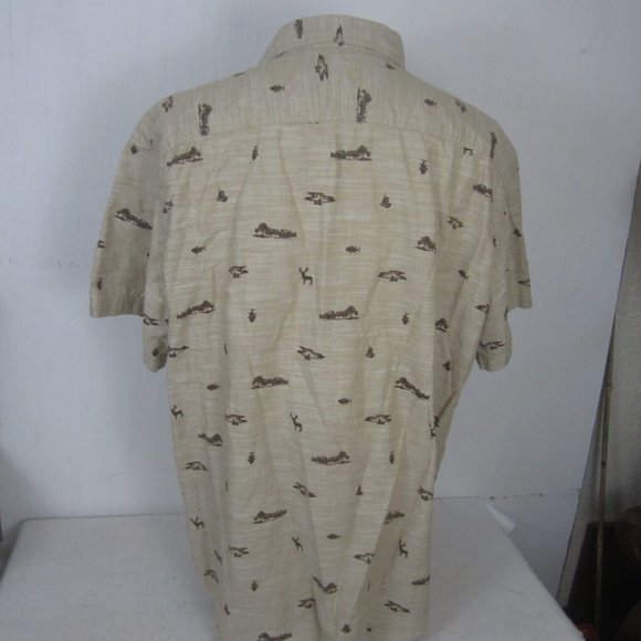 Outdoor Life Men shirt s/s p2p 28" hunting deer camping 2 pocket fishing cotton - Picture 7 of 12